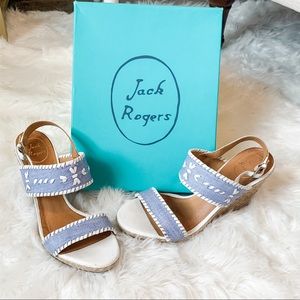 Jack Rodgers Vanessa Raffia Espadrille Wedges